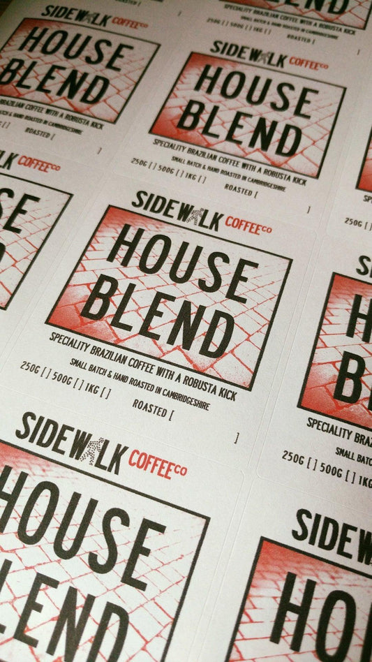 SIdewalk Coffee house blend label