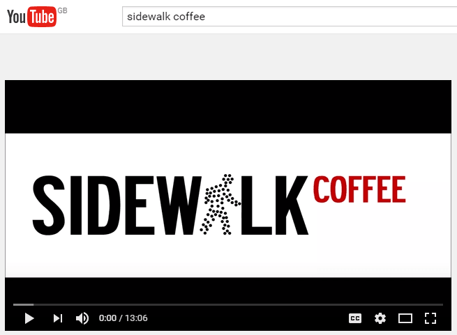 YouTube Sidewalk Coffee channel launched - Sidewalk Coffee Company